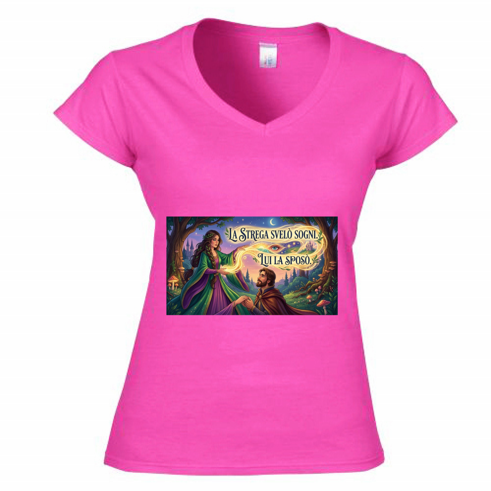 T-Shirt Donna Scollo V Strega