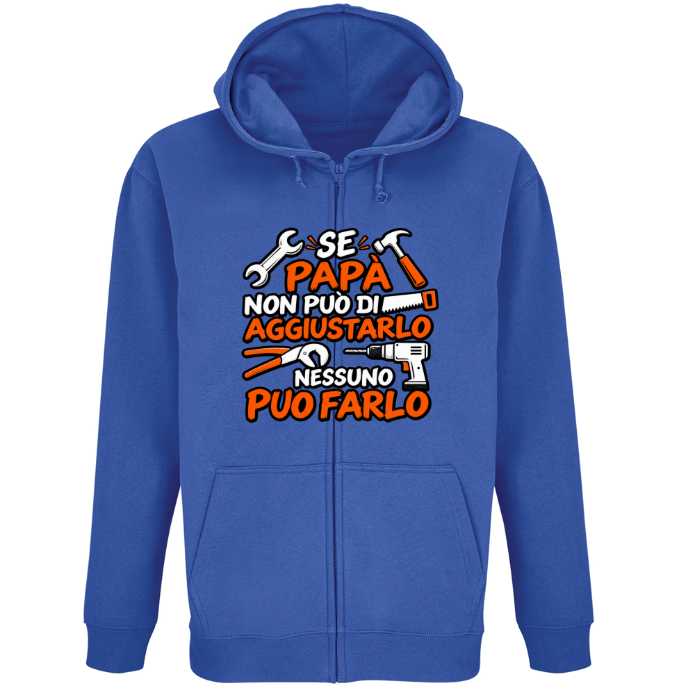 Felpa Premium Cappuccio Zip Se papà...