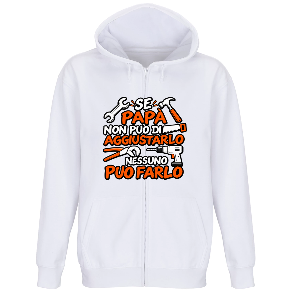 Felpa Premium Cappuccio Zip Se papà...