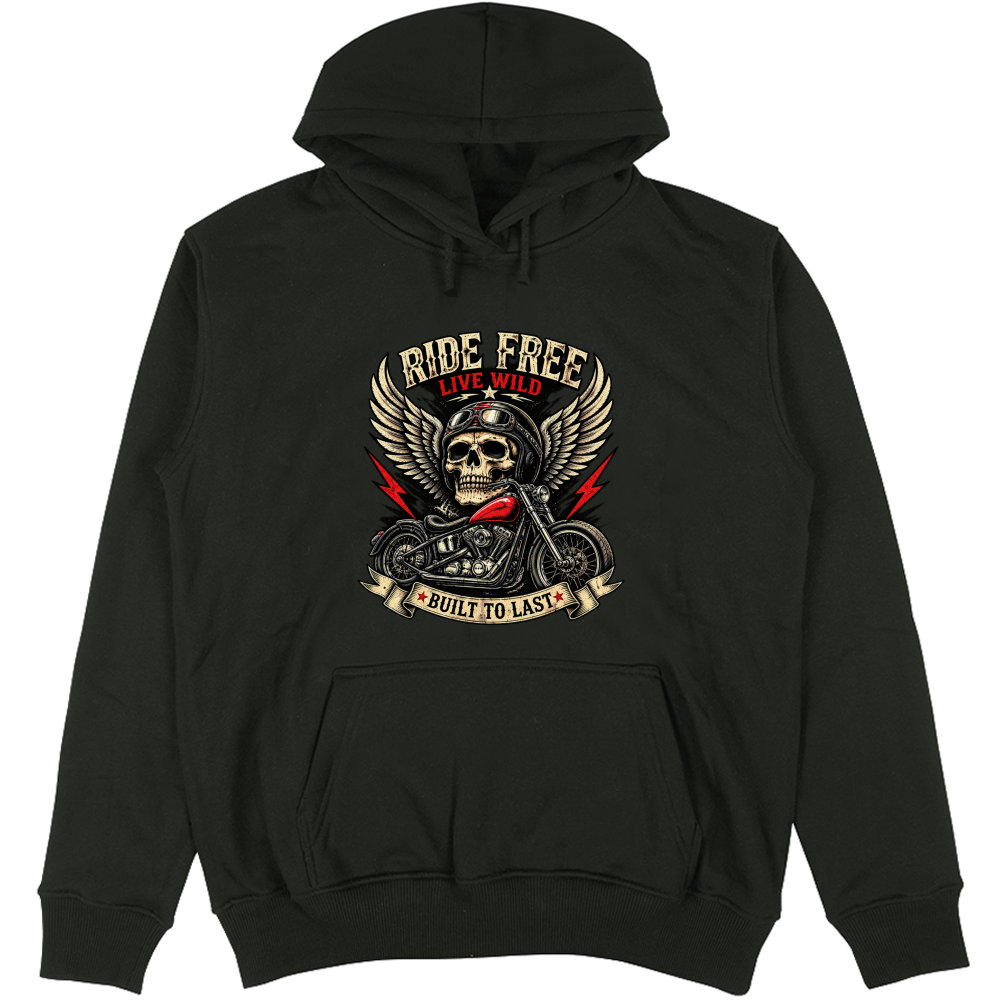 Felpa Unisex con Cappuccio Ride Free LV