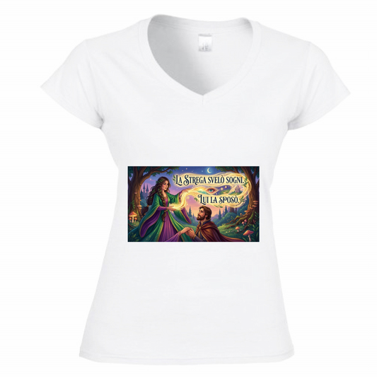 T-Shirt Donna Scollo V Strega