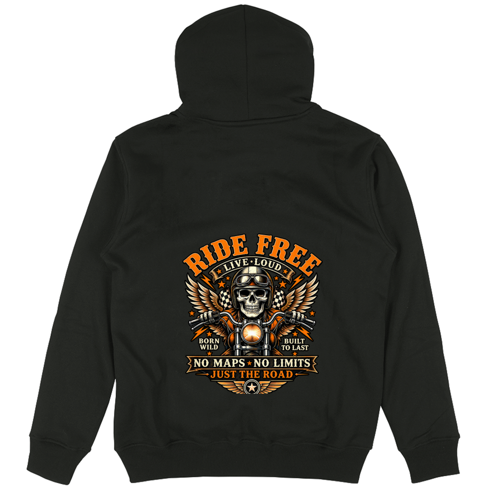 Felpa Unisex con Cappuccio Ride Free
