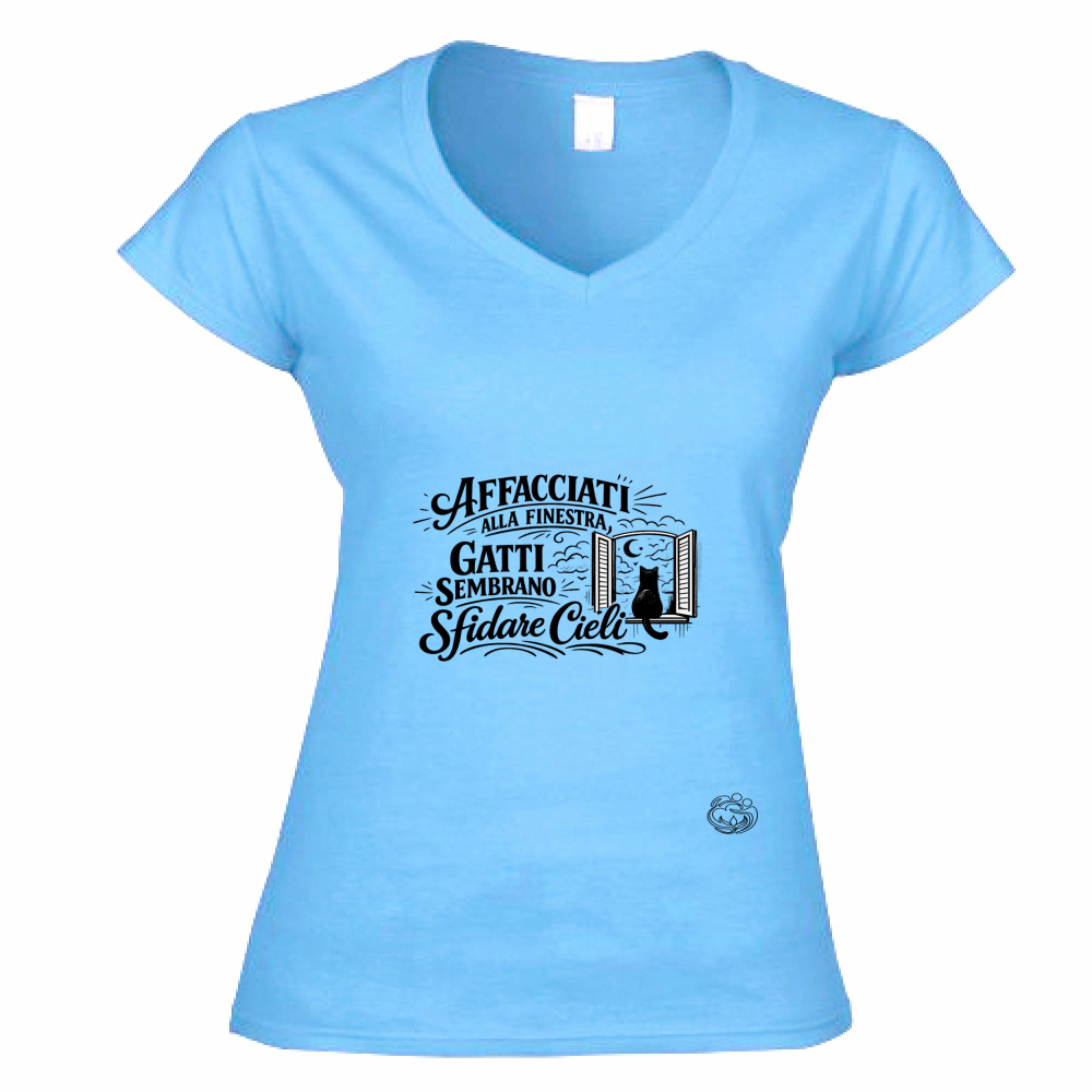 T-Shirt Donna Scollo V Affacciati