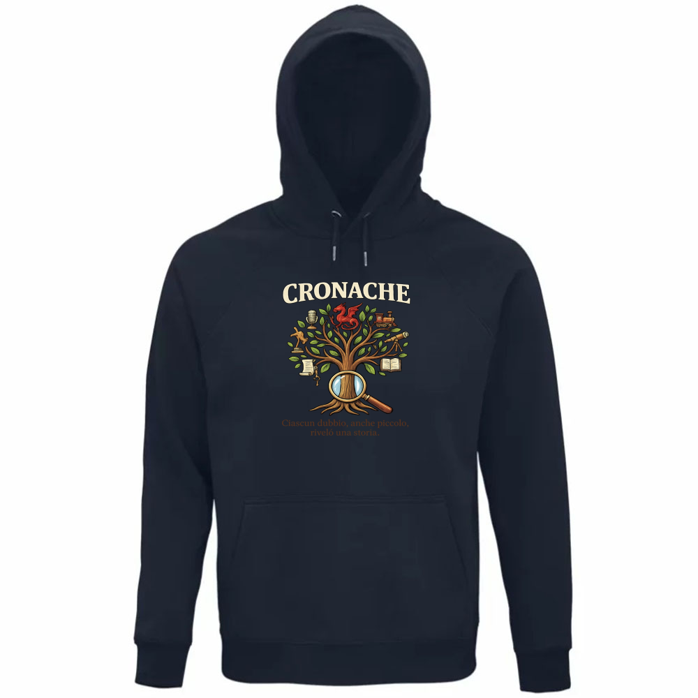 Felpa Organica Unisex Cappuccio Cronache