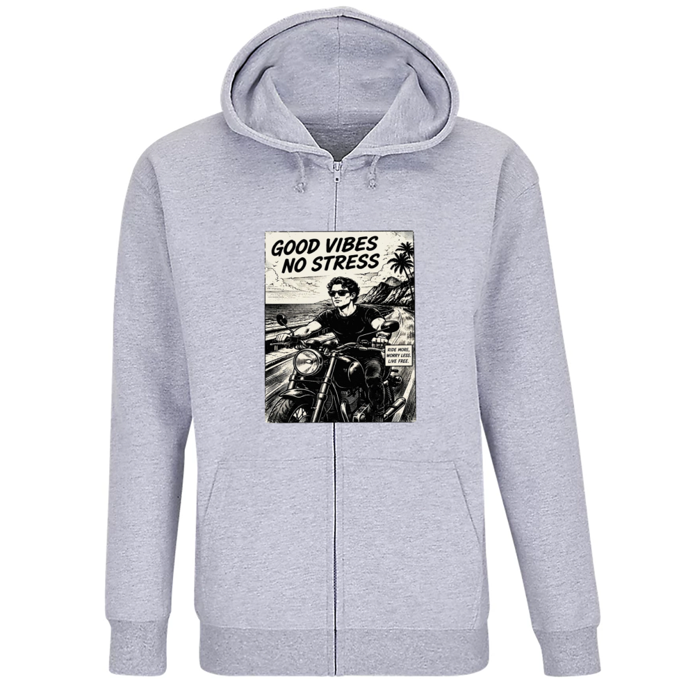 Felpa Premium Cappuccio Zip Good Vibes