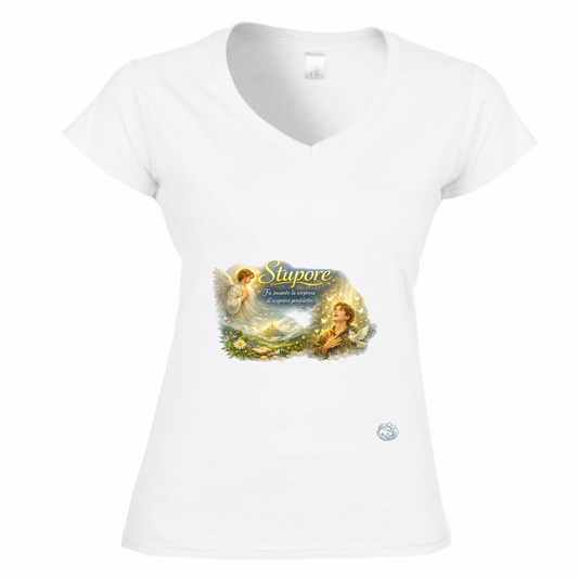 T-Shirt Donna Scollo V Stupore.
