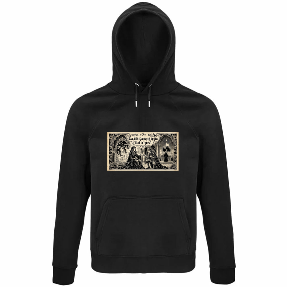 Felpa Organica Unisex Cappuccio Strega