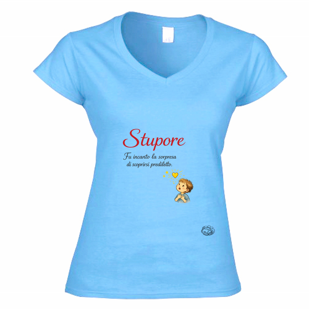 T-Shirt Donna Scollo V Stupore