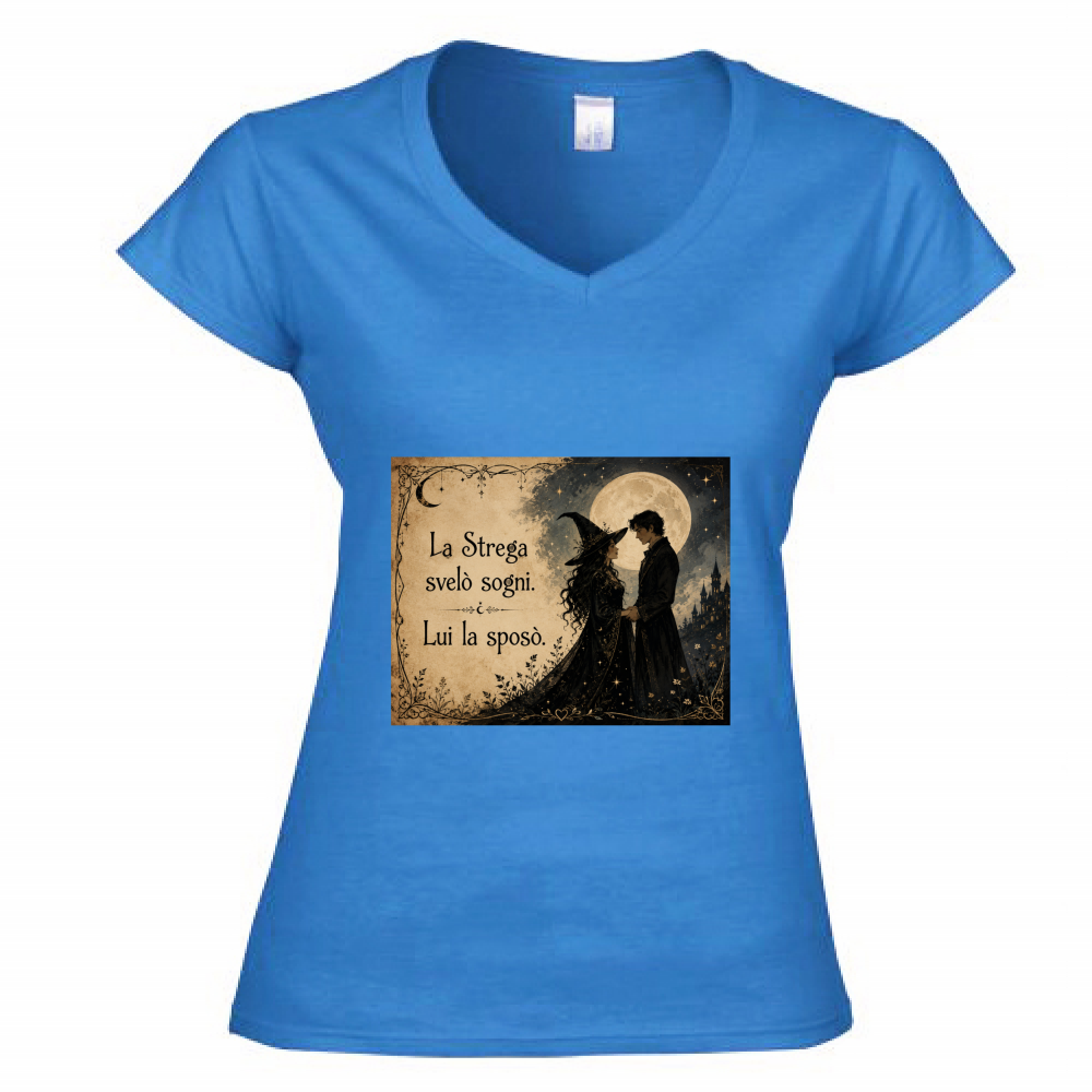 T-Shirt Donna Scollo V Strega