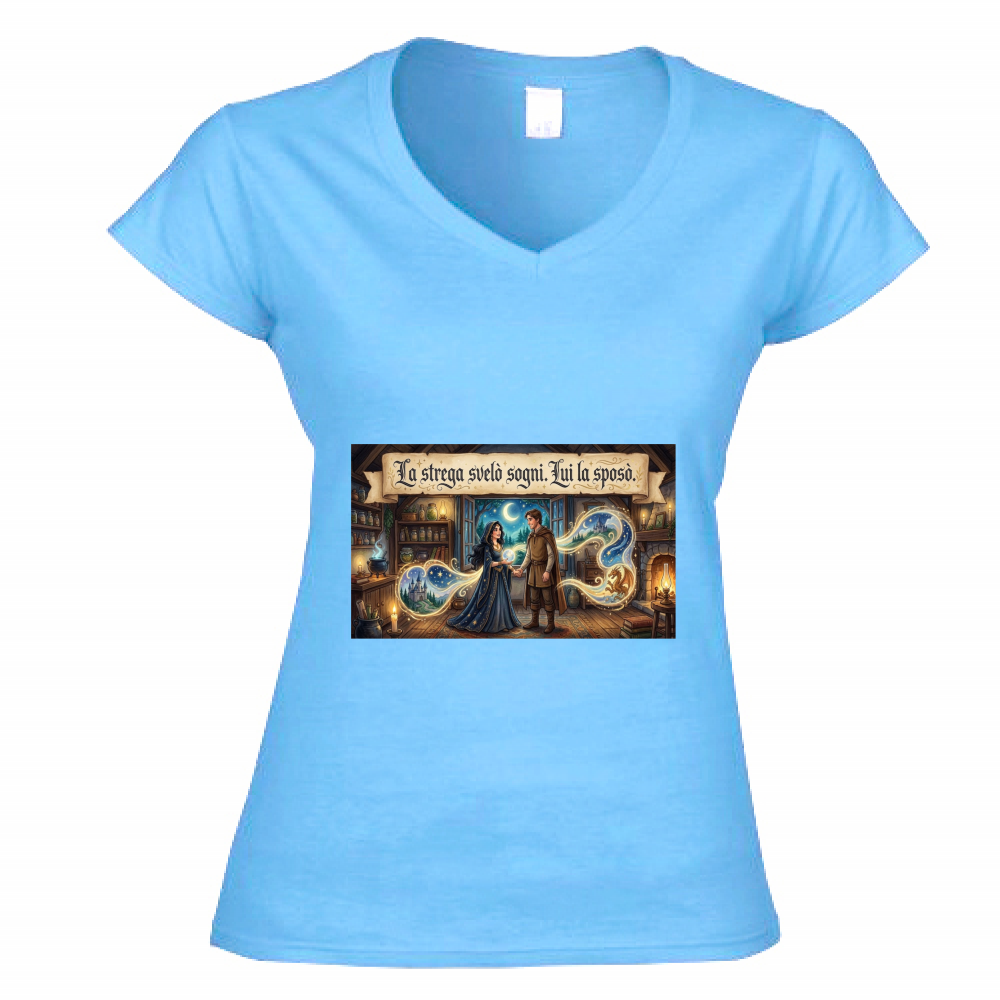 T-Shirt Donna Scollo V Strega