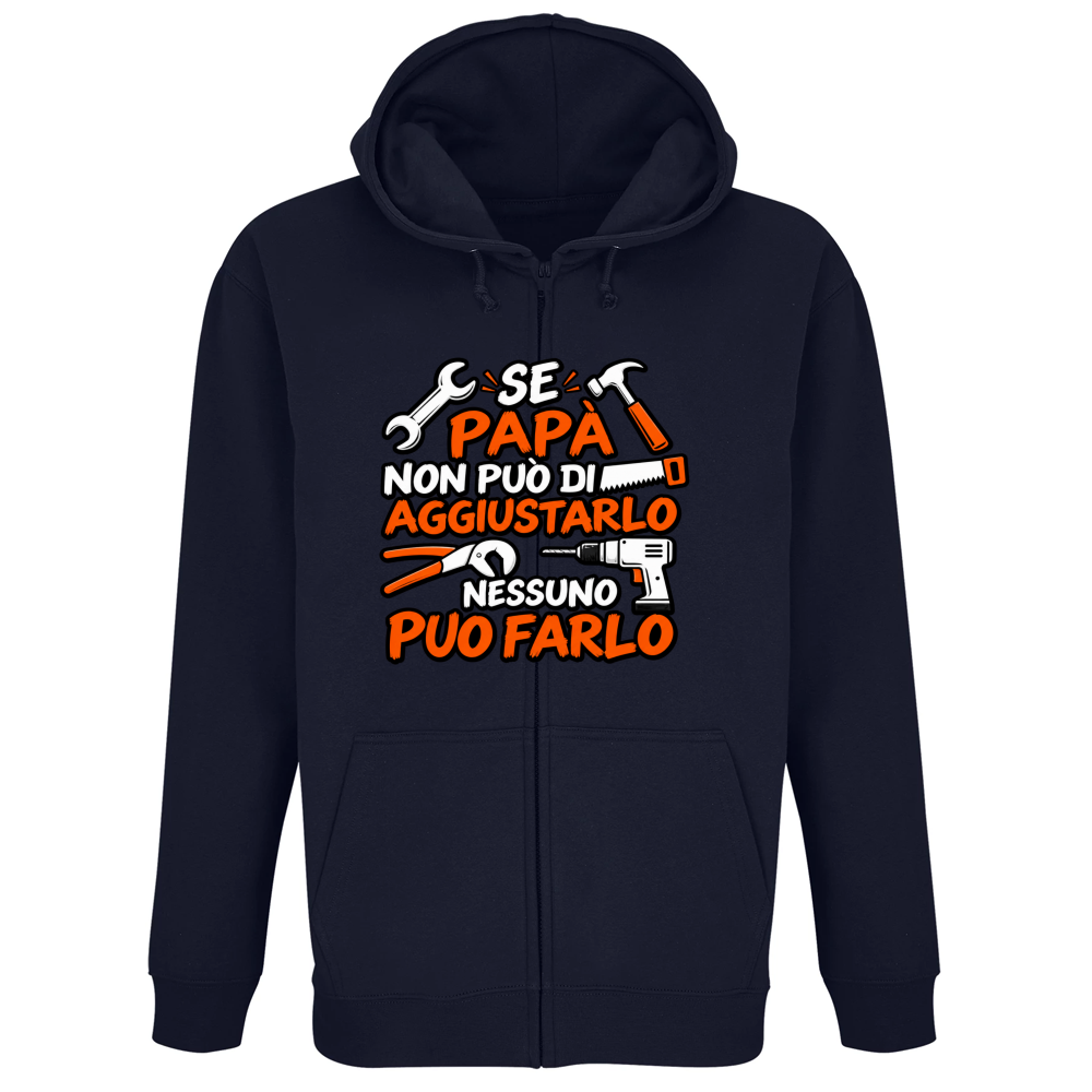 Felpa Premium Cappuccio Zip Se papà...