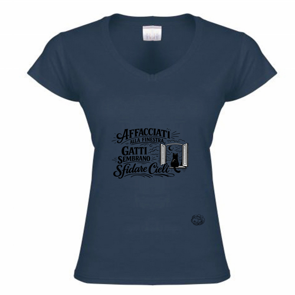 T-Shirt Donna Scollo V Affacciati