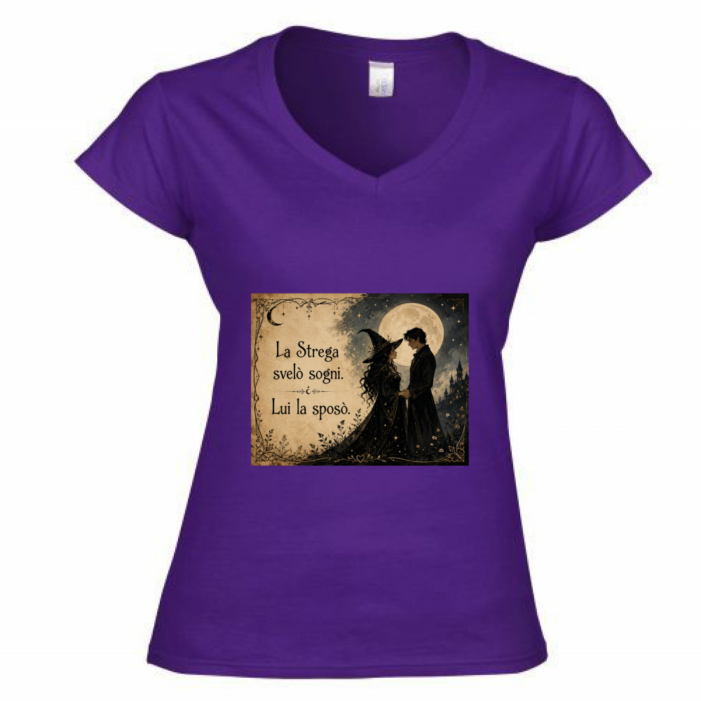 T-Shirt Donna Scollo V Strega