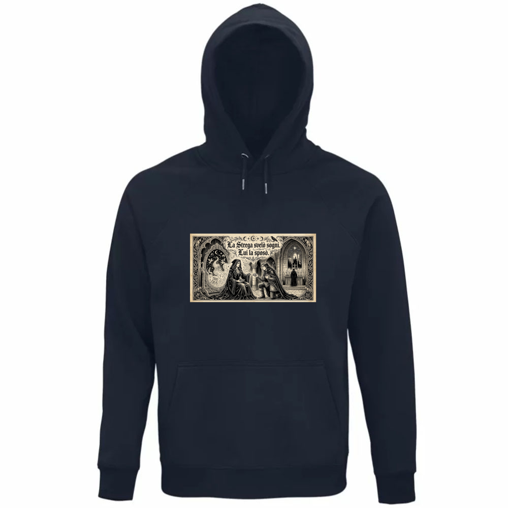 Felpa Organica Unisex Cappuccio Strega