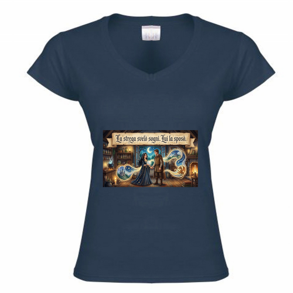T-Shirt Donna Scollo V Strega