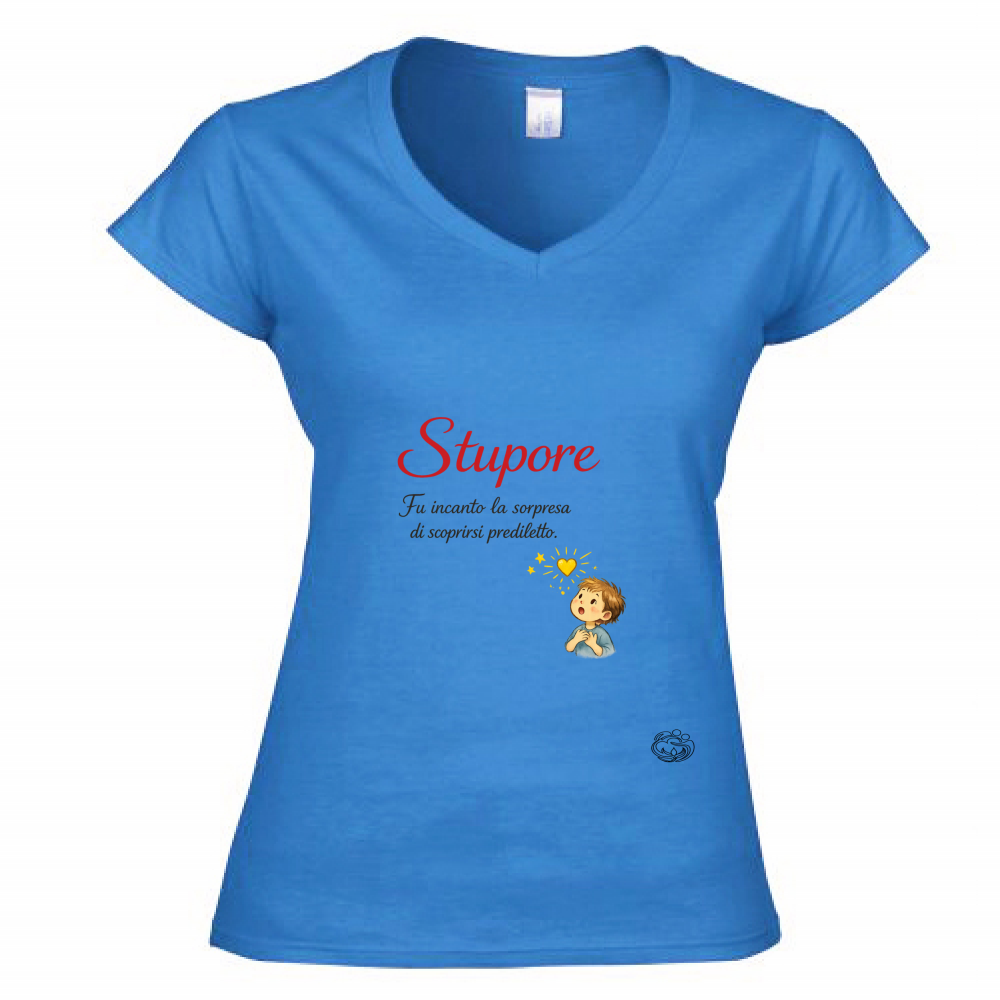 T-Shirt Donna Scollo V Stupore