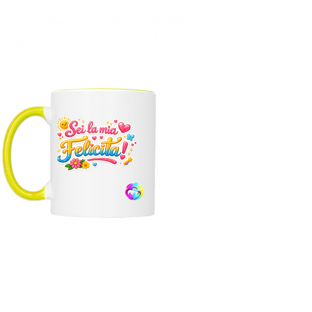 Tazza bicolore "Felicità"