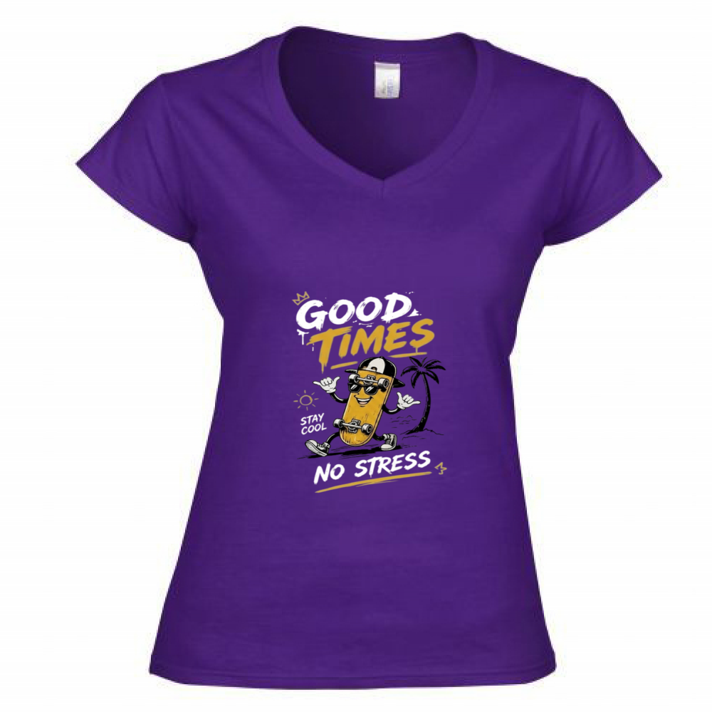 T-Shirt Donna Scollo V Good Times
