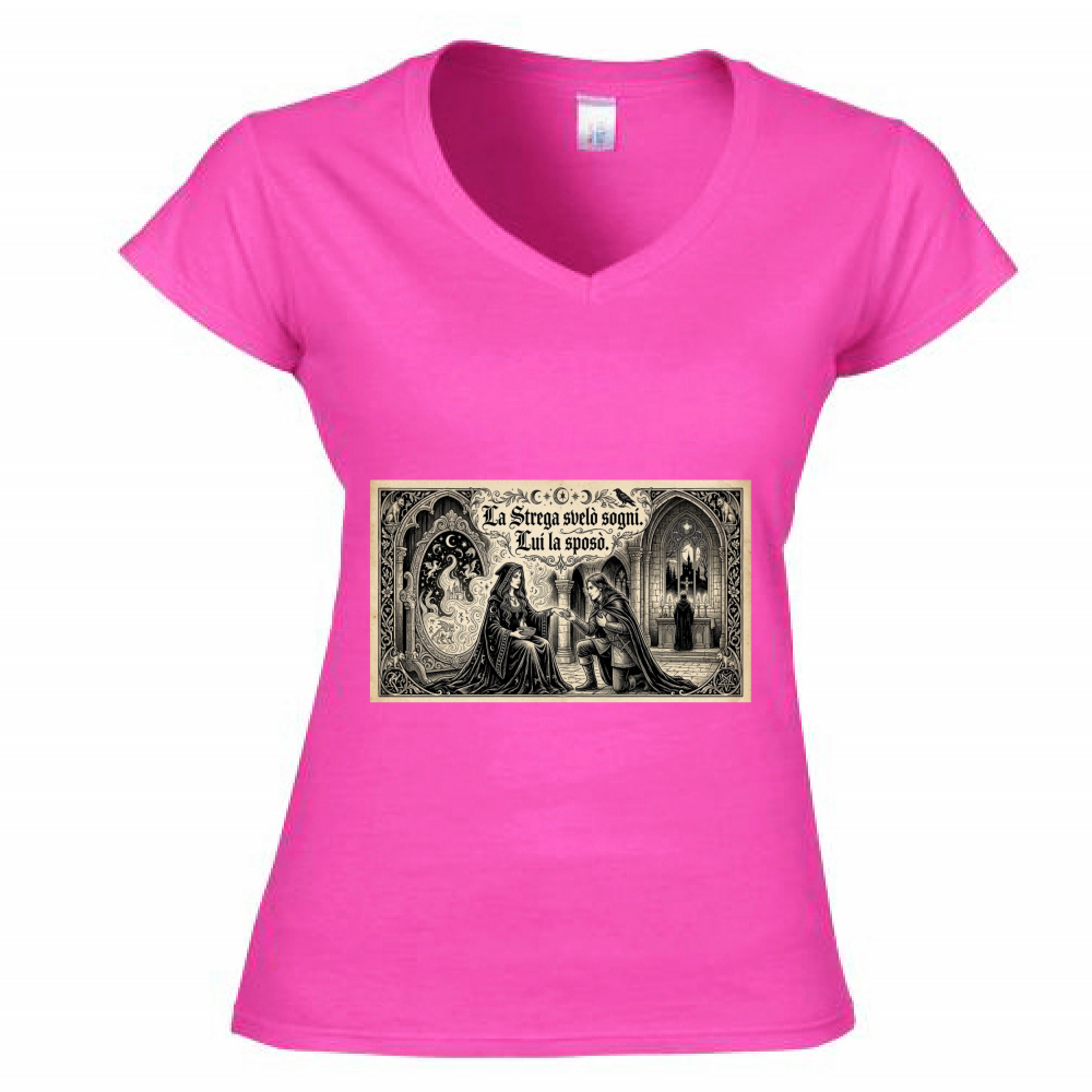 T-Shirt Donna Scollo V Strega