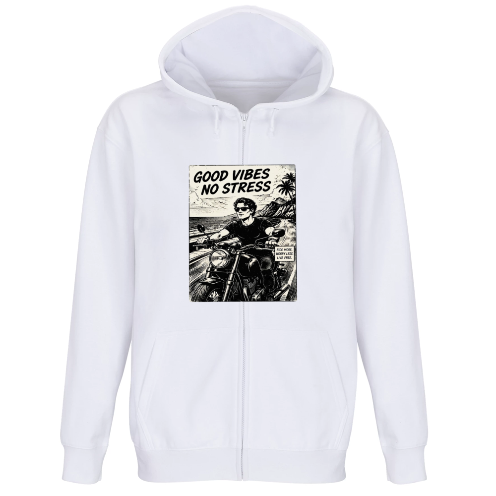 Felpa Premium Cappuccio Zip Good Vibes