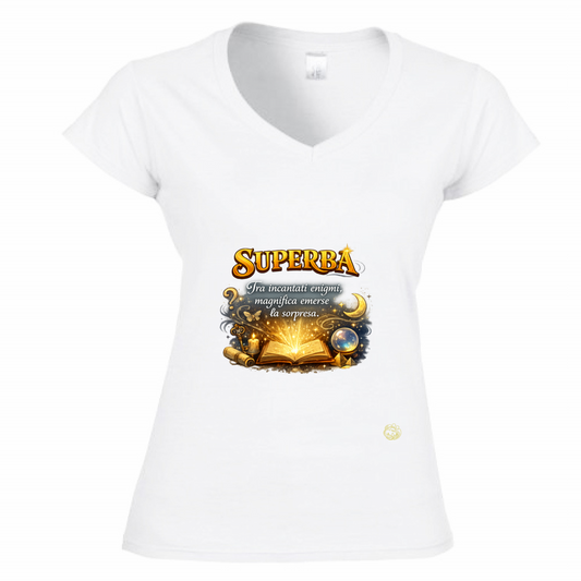 T-Shirt Donna Scollo V Superba