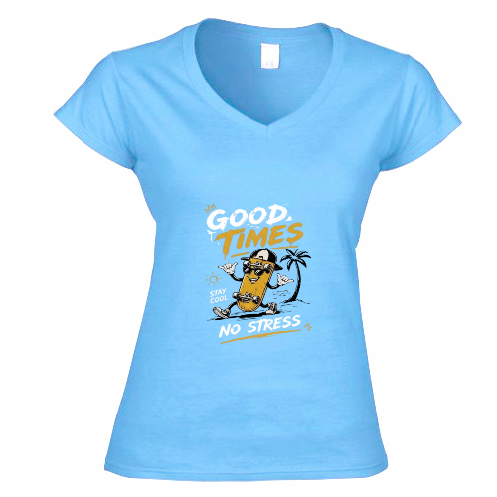 T-Shirt Donna Scollo V Good Times