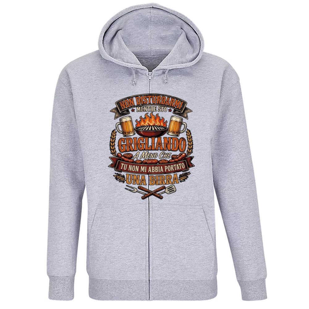Felpa Premium Cappuccio Zip Grigliando