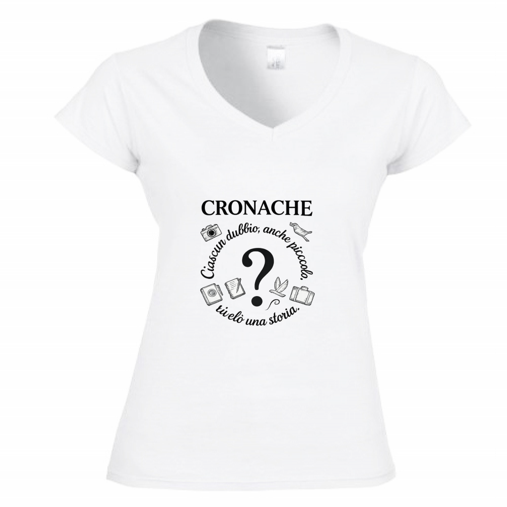 T-Shirt Donna Scollo V Cronache