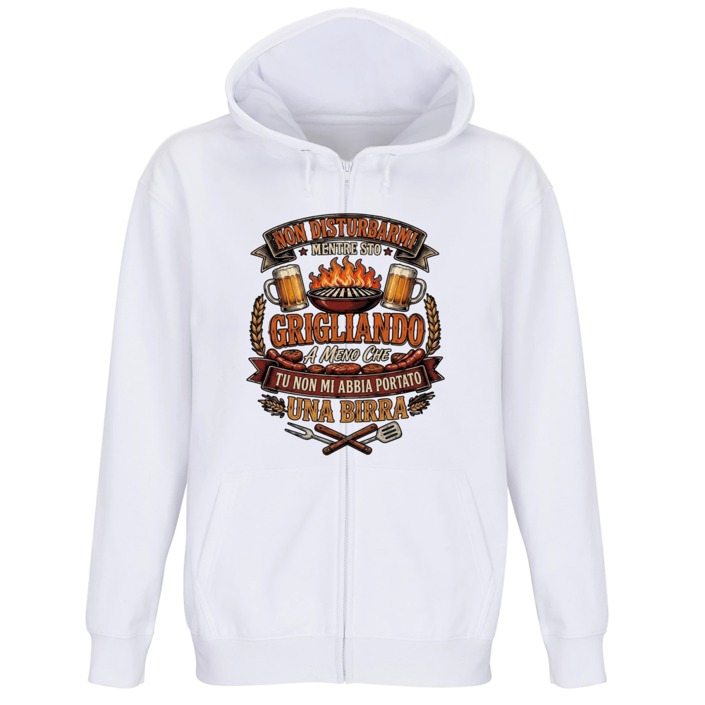 Felpa Premium Cappuccio Zip Grigliando