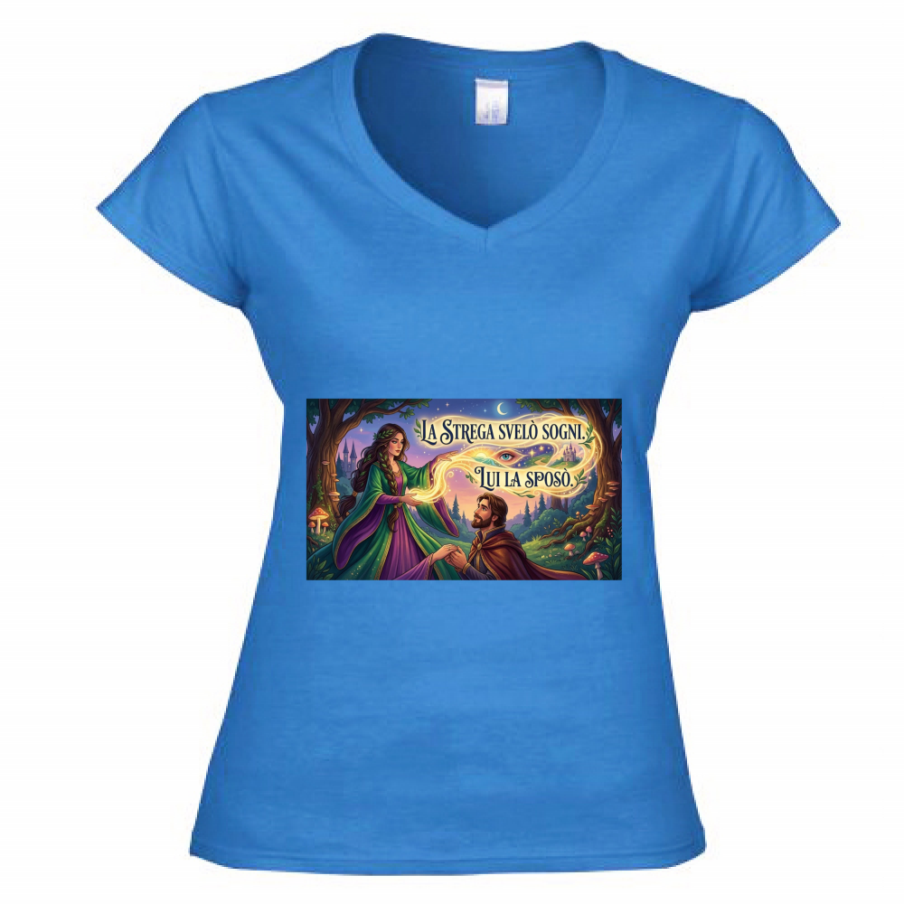 T-Shirt Donna Scollo V Strega