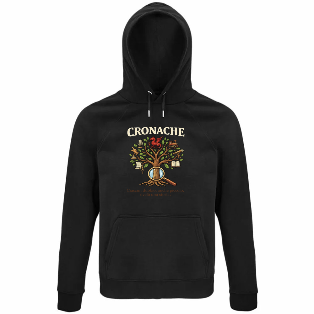 Felpa Organica Unisex Cappuccio Cronache