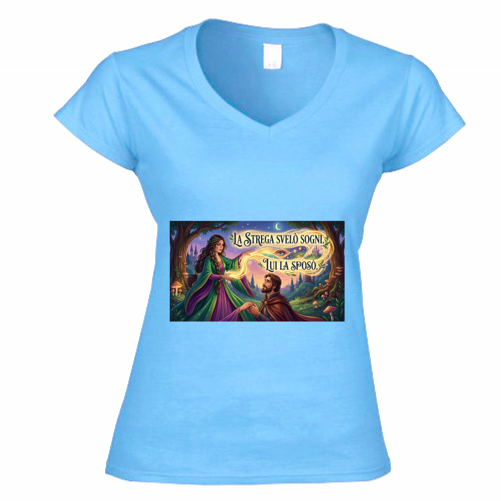 T-Shirt Donna Scollo V Strega