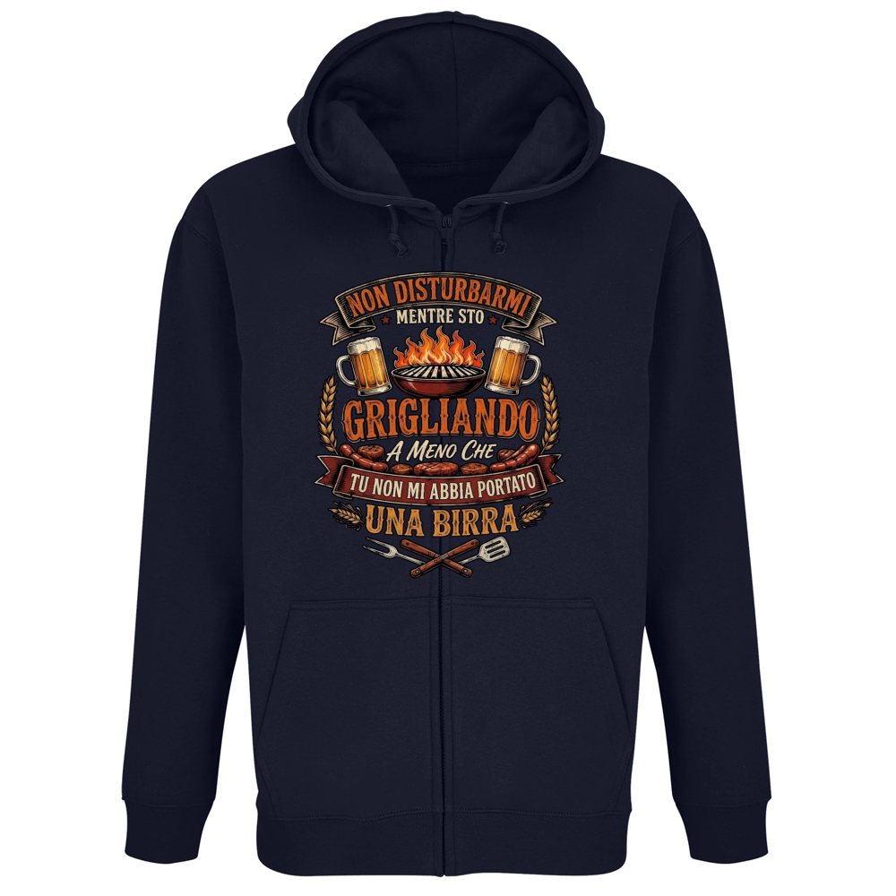 Felpa Premium Cappuccio Zip Grigliando