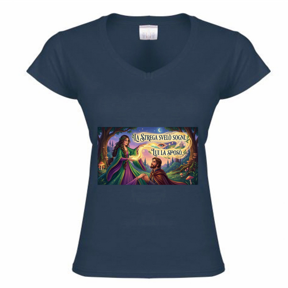 T-Shirt Donna Scollo V Strega