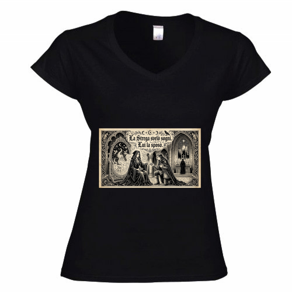 T-Shirt Donna Scollo V Strega