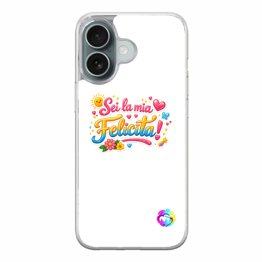 Cover Gomma iPhone 16  "Felicità"