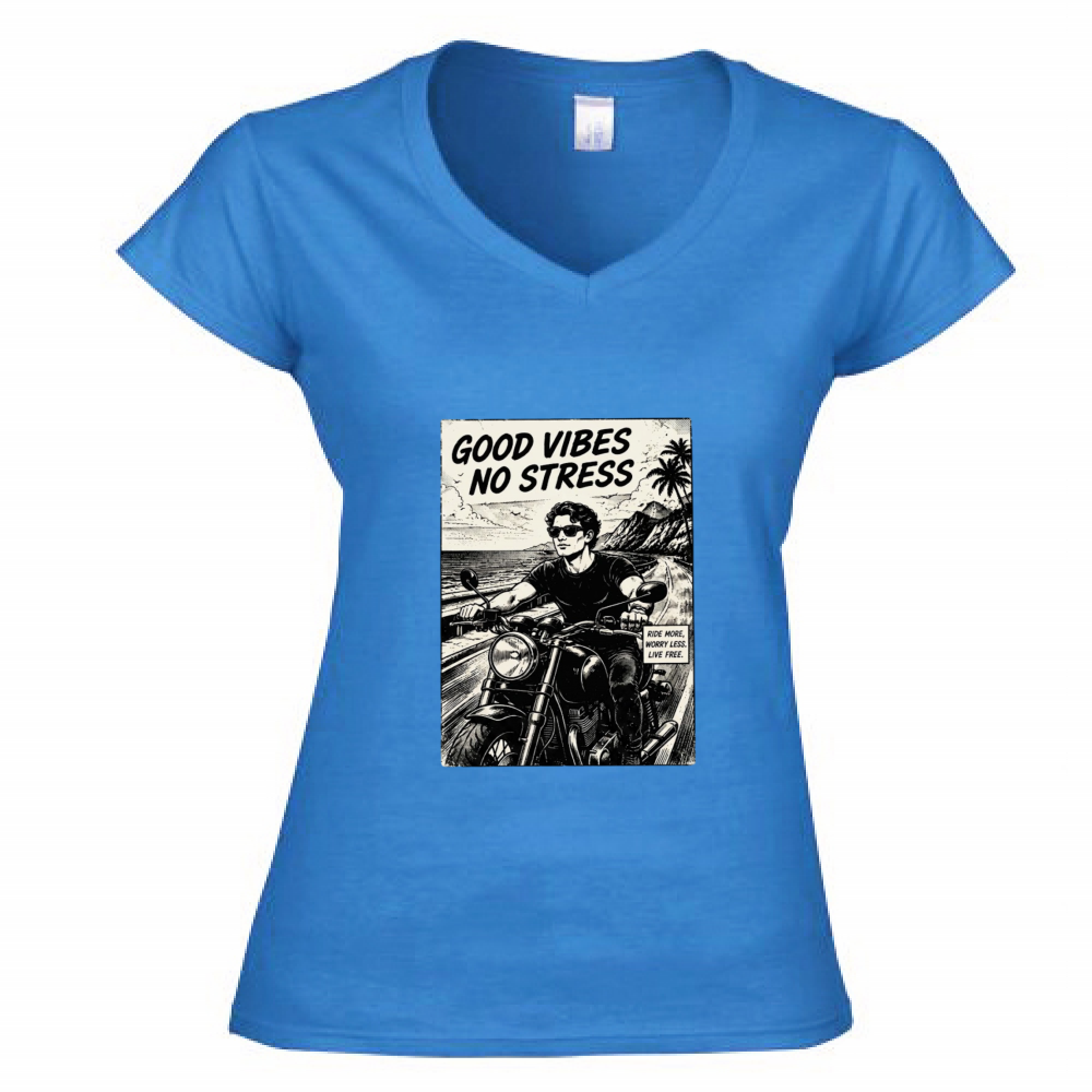T-Shirt Donna Scollo V Good Vibes