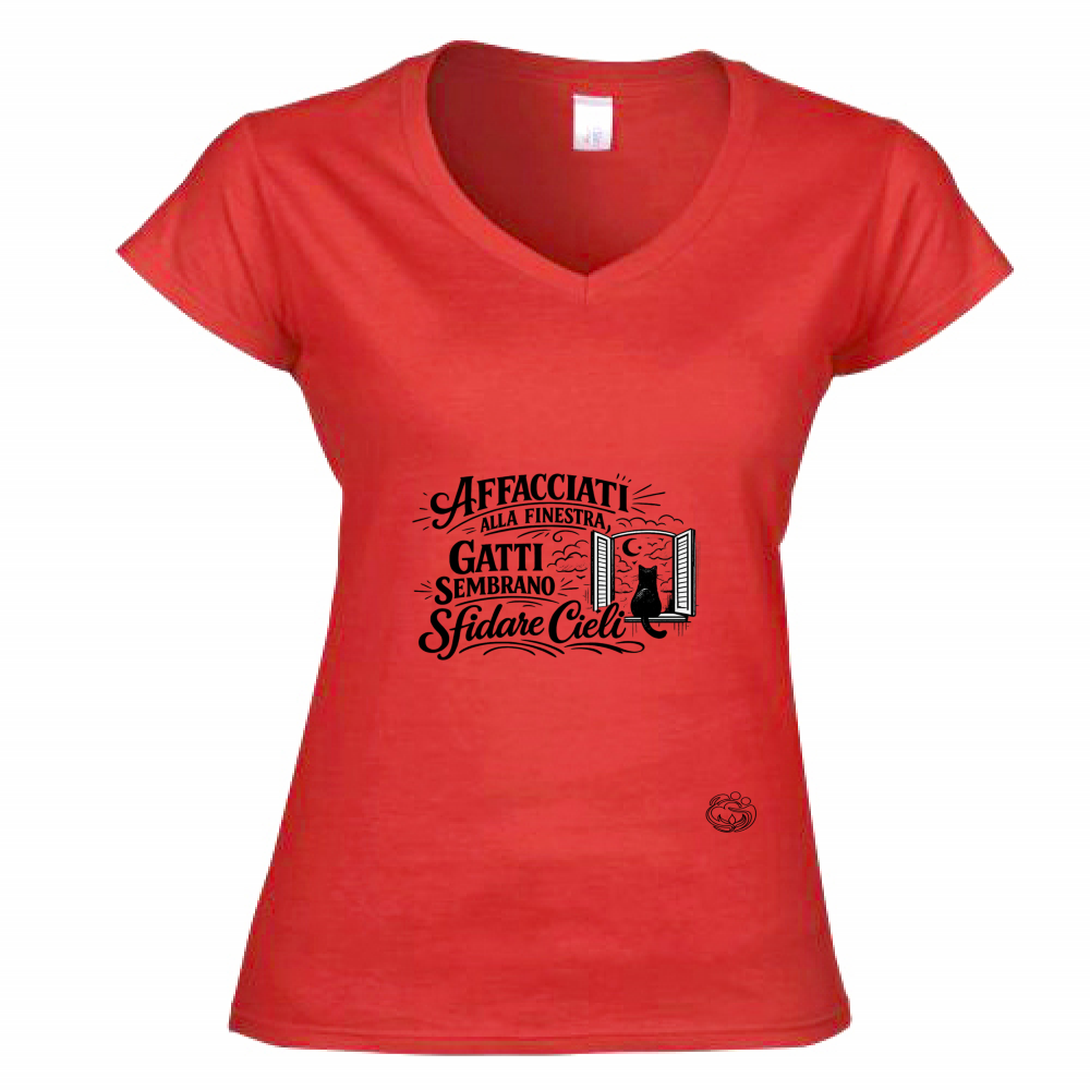T-Shirt Donna Scollo V Affacciati