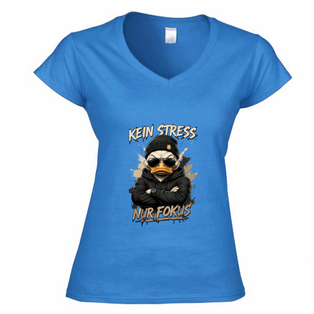 T-Shirt Donna Scollo V Kein Stress