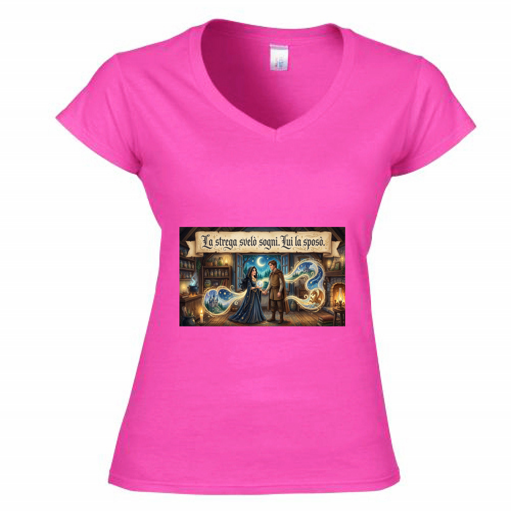 T-Shirt Donna Scollo V Strega